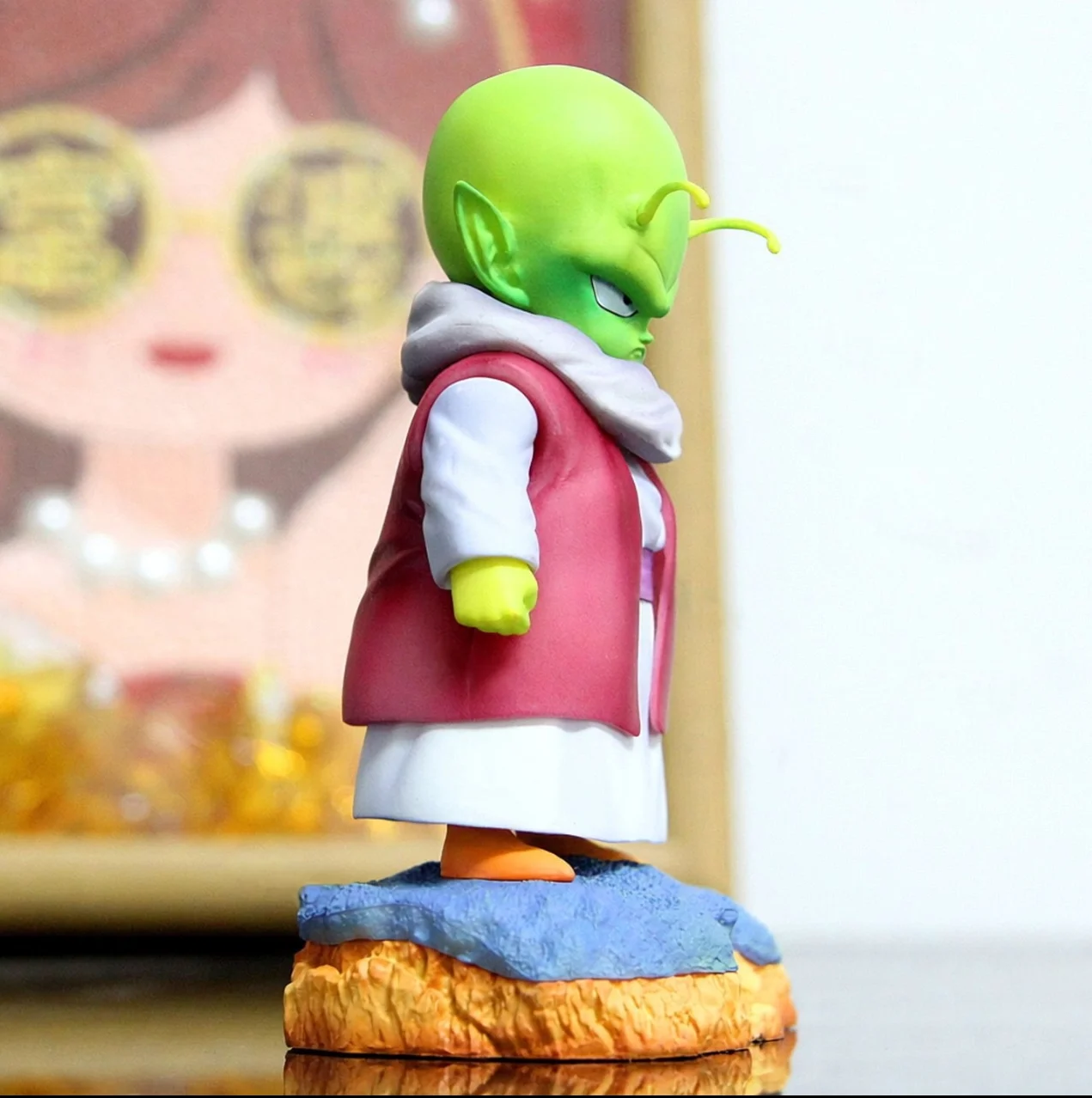 Фото Фигурка Денде из Dragon Ball Z - статуэтка наёмного воина с планеты Намек с каменной подставкой, 13 см, подвижная, коллекционная модель аниме-персонажа для рабочего стола №4