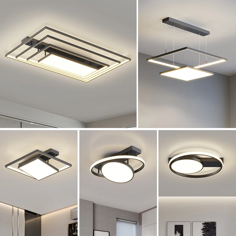 Современный потолочный светильник для гостиной спальни декор комнаты черная