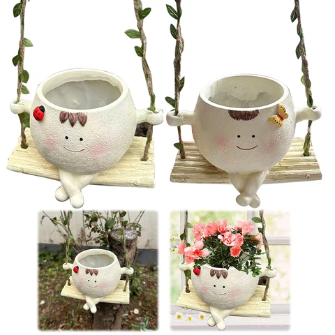 Подвесные горшки для суккулентов  Planter со smiling face