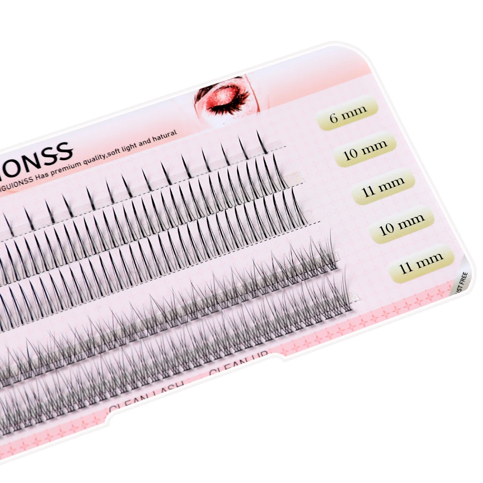 

IGUIONSS 3/5 Rows Eyelashes Single Cluster Self-Grafting Fishitail Fairy Mixed Natural Lashes to Apply DIY Eyes Makeup Tools