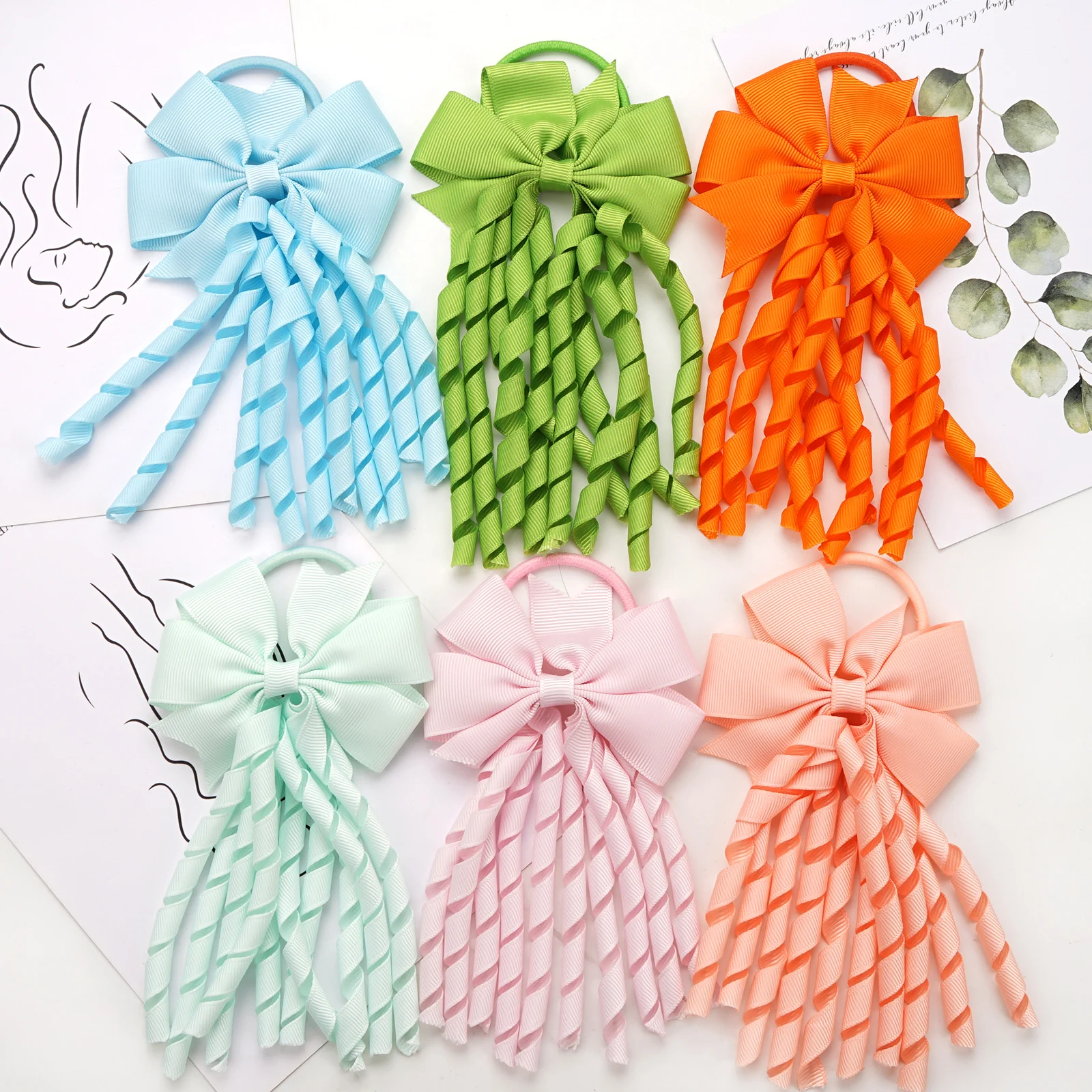 30PCS Baby Girls Hair Ties with Bows 2.7Inch Grosgrain Ribbon Curly Korker Elastic Bands Ponytail Holders for Tod - купить по