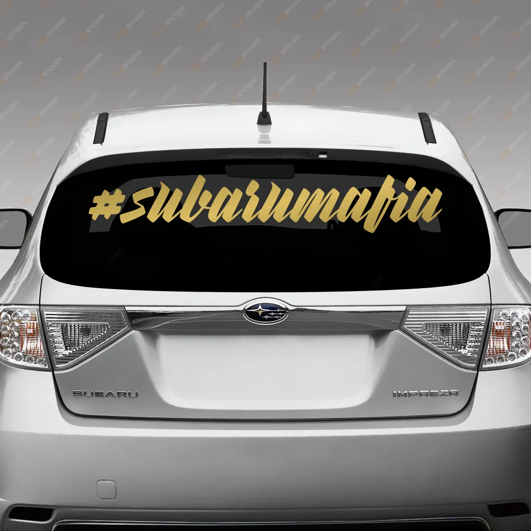 Виниловая наклейка на авто для SUBARU - MAFIA заднее стекло виниловый стикер