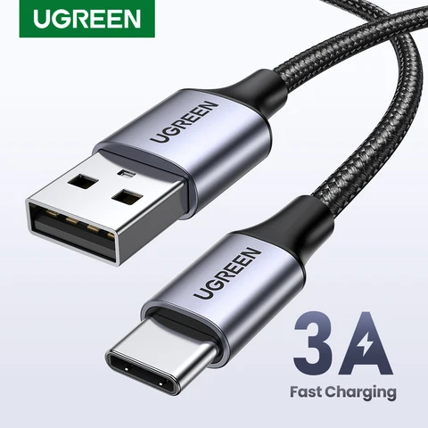 Кабель UGREEN USB Type-C, провод для быстрой зарядки для Samsung S20, S21, Xiaomi POCO, 3 А