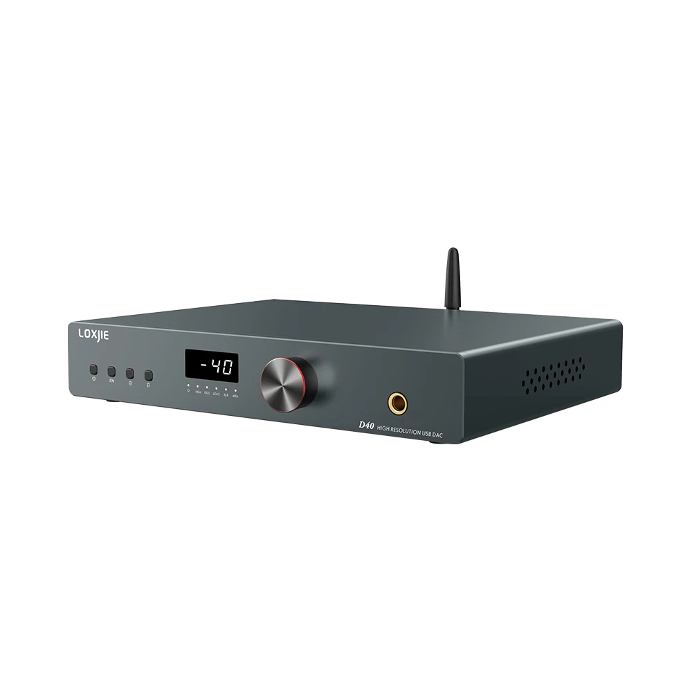 Фото Настольный аудио-DAC усилитель для наушников LOXJIE D40 ES9068AS DSD512 OPA1612 XU216 32 бит 768 кГц Bluetooth с пультом дистанционного управления №3