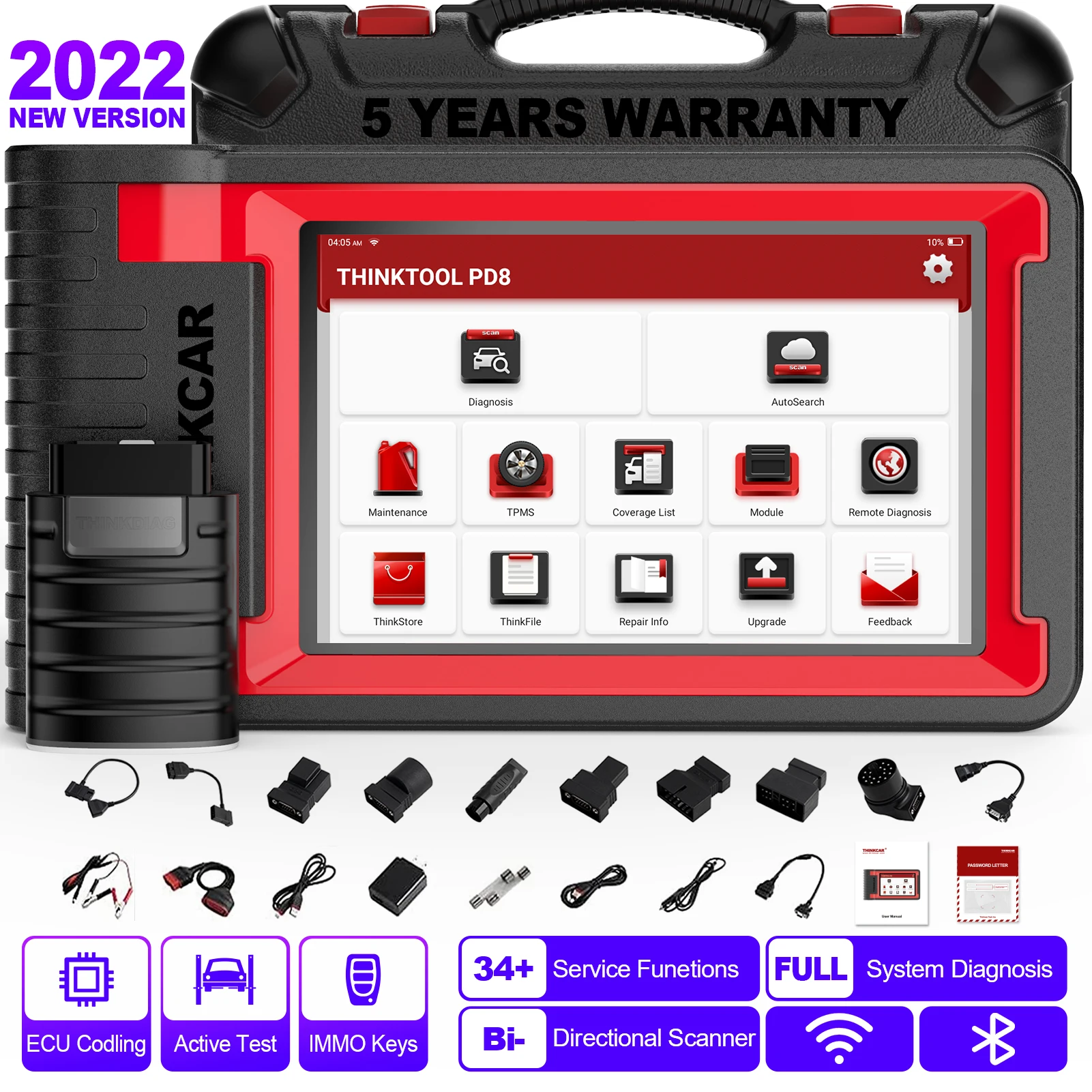 

THINKTOOL PD8 OBD2 Car Diagnost Scanner Full System Auto Diagnost Tool Code Reader Car Auto Scanner ECU Coding Active Test TPMS