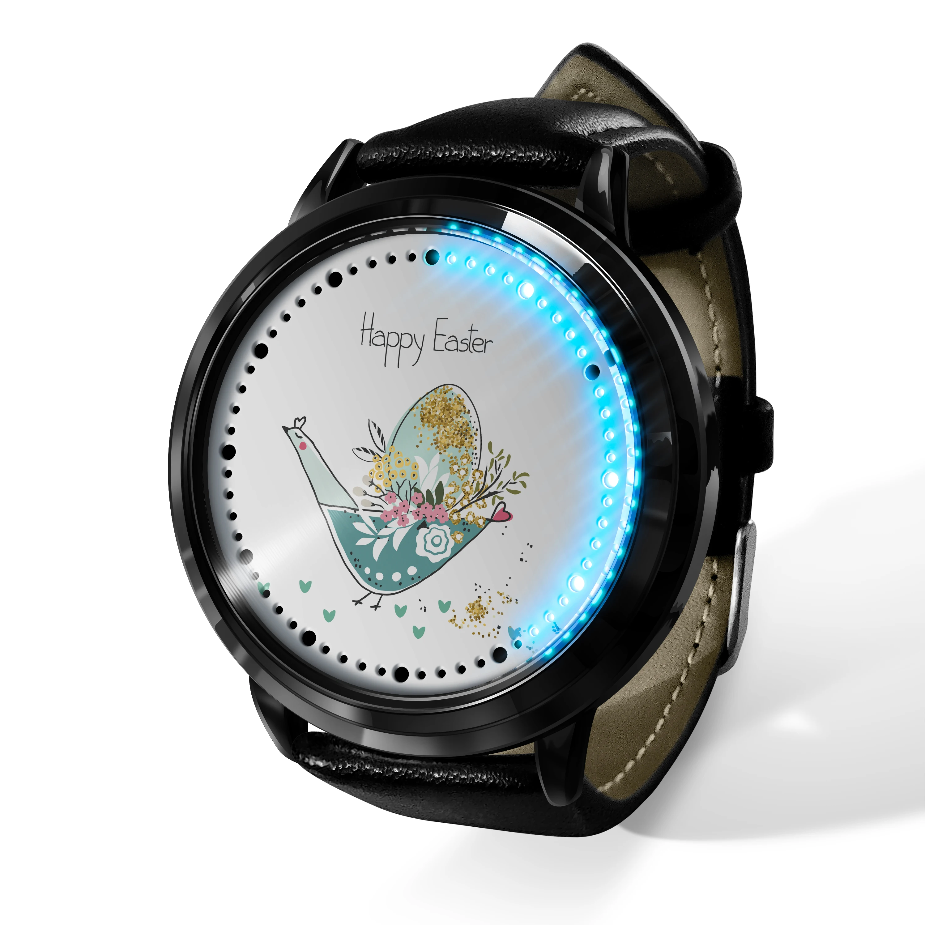 

Роскошные синие светодиодные светящиеся часы с сенсорным экраном, с рисунком рождественского оленя, мужские часы в подарок