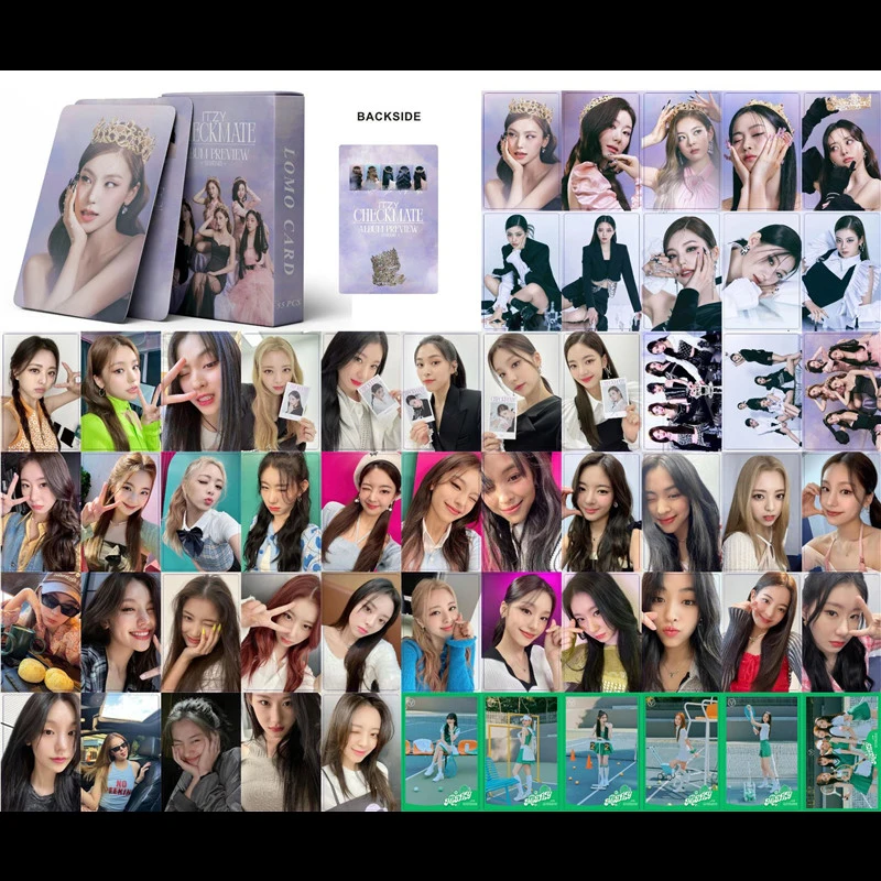 

55pcs/set KPOP ITZY Album CHECKMATE Photocard LOMO Card Double Sides Postcard Yeji Ryujin Chaeryeong Yuna Fans Collection Gift