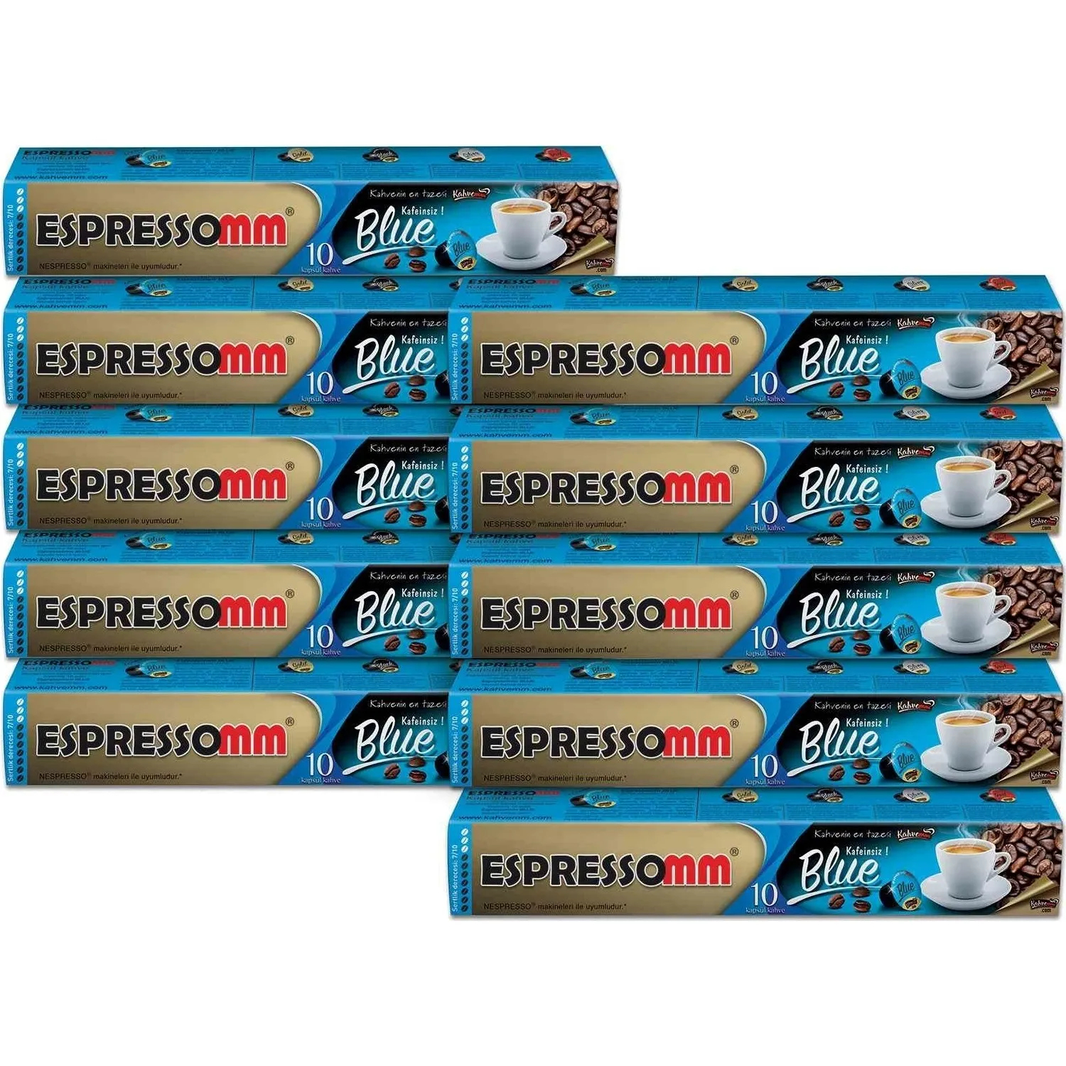 ESPRESSOMM Синий капсульный кофе-без кофеина! (100 шт