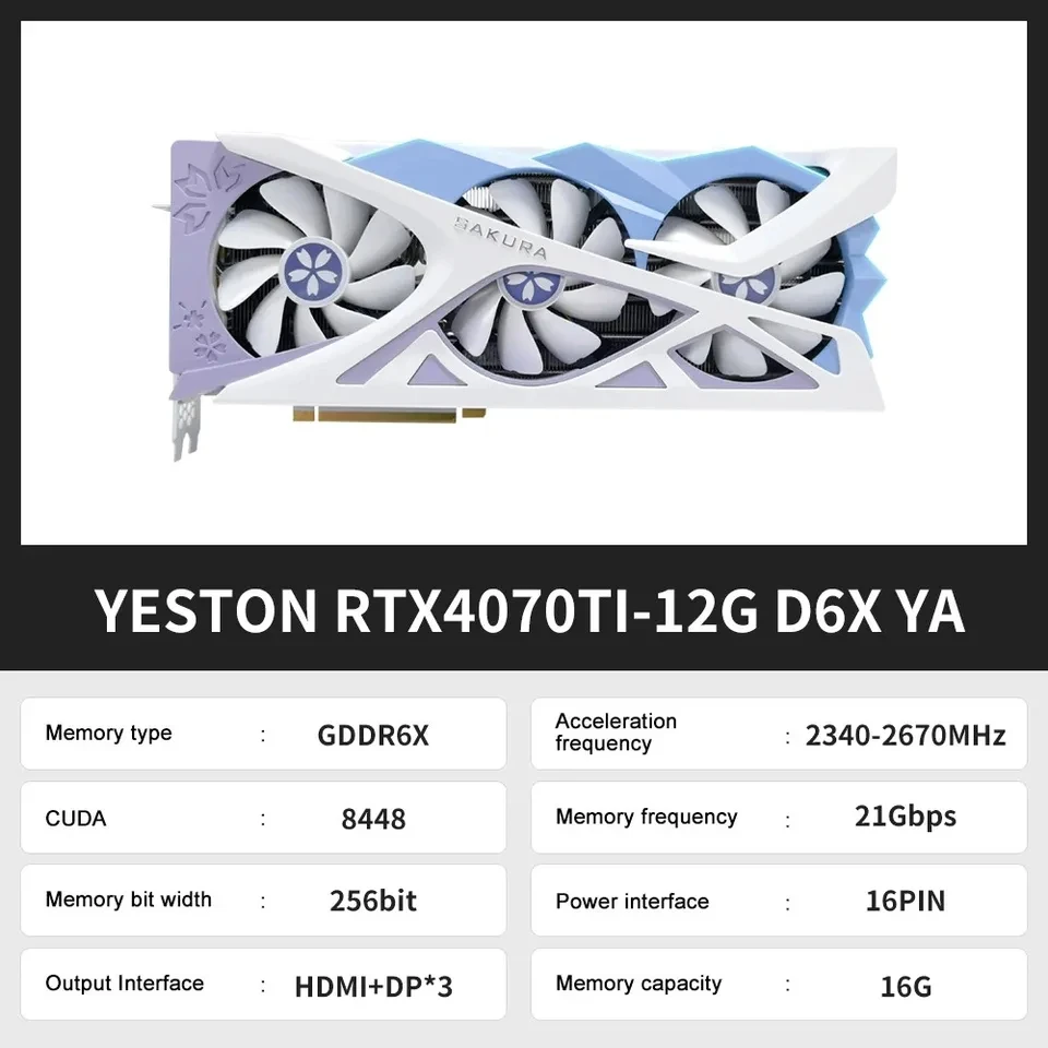Видеокарта RTX4070Ti SUPER 16 ГбRTX4070TI, бу видеокарта GDDR6X NVIDIA 5 нм 4,0 бит 16 контактов, видеокарта PCI (art.: 3920ccb7ab4e0) - 3920ccb7ab4e0
