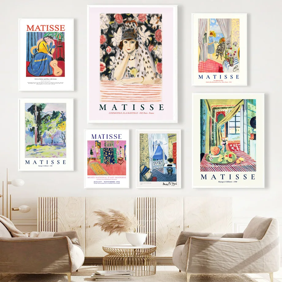 Винтажные постеры и принты Matisse Monet с изображением золотой рыбки кота водных