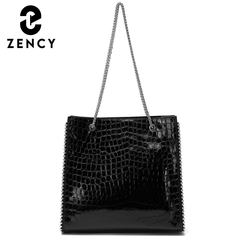 

Женская сумка-тоут Zency из натуральной кожи, большая сумка через плечо с узором из камней