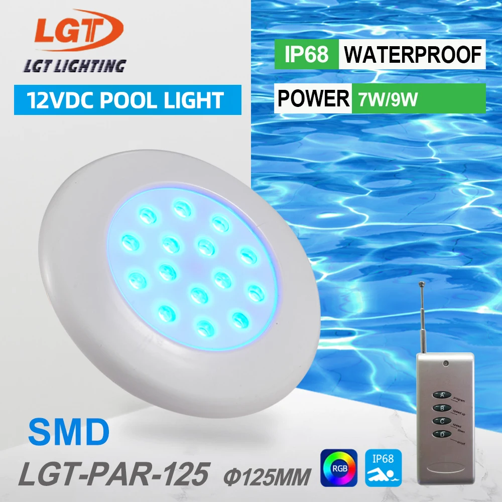 

LED DC 12V Underwater Submersible Swimming Pool Light 9W Night Lamp Waterproof Outdoor Garden Spotlight RGB Color
