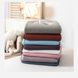 Soft Summer Waffle Blanket Thin Coverlets Solid Color Quilts Cool Feeling Bedspread White Bed Blankets 200x230cm Home Decor 1pcs