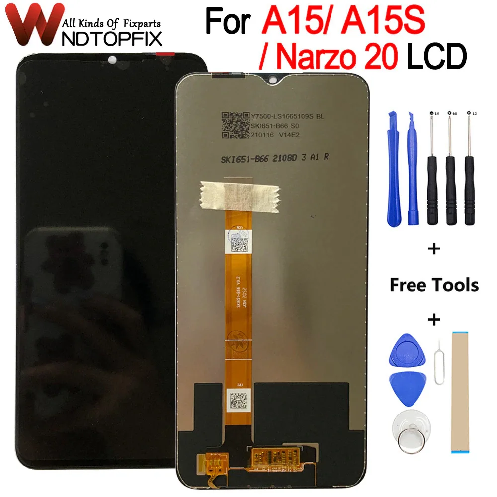 Протестированный ЖК-дисплей 6,52 дюйма для OPPO A15, Стандартная замена для OPPO A15S LCD Realme Narzo 20 RMX2193 LCD