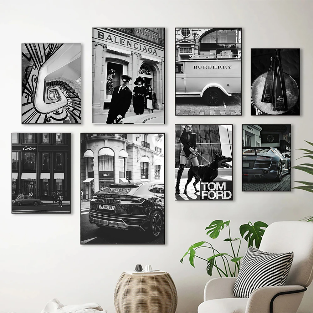 Paris Champs Luxury Shop Race Car Wall Art Canvas Painting Nordic Posters And Prints Wall Pictures For Living Room Home Decor 1