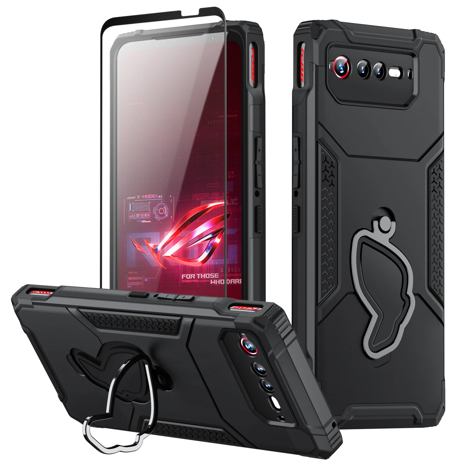 ZSHOW Armor Case For Asus ROG Phone 6 6D 5 5S Pro Ultimate Case Air Trigger Compatible With Kickstand Dust Plug Shockproof Cover 1