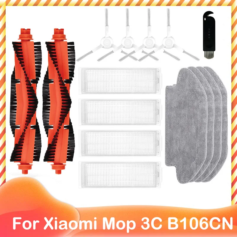 

Replacement For Xiaomi Mijia Mi Robot Vacuum 3C B106CN Spare Parts Main Brush Side Brush Hepa Filter Mop Cloths Rag
