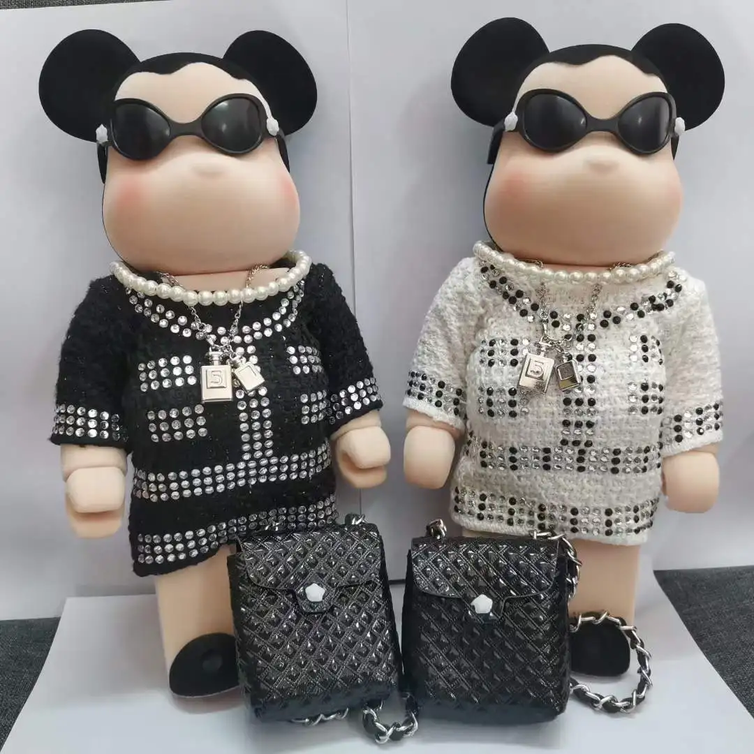 

BE @ RBRICK Bearbrick, 400%, 28 см, цветная подарочная коробка, упаковка, флокирование, рукоделие, черный и белый запах костяшек, рюкзак, фигурка солнцезащ...