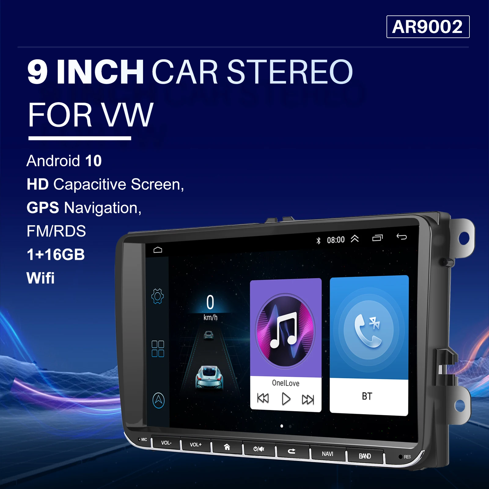 Фото Essgoo 9 ”Car Stereo Radio 2 Din Android 10.1 Autoradio CarPlay 32G Bluetooth Wi -Fi MP5 Player для VW Volkswagen Passat B6 Golf 6 №2