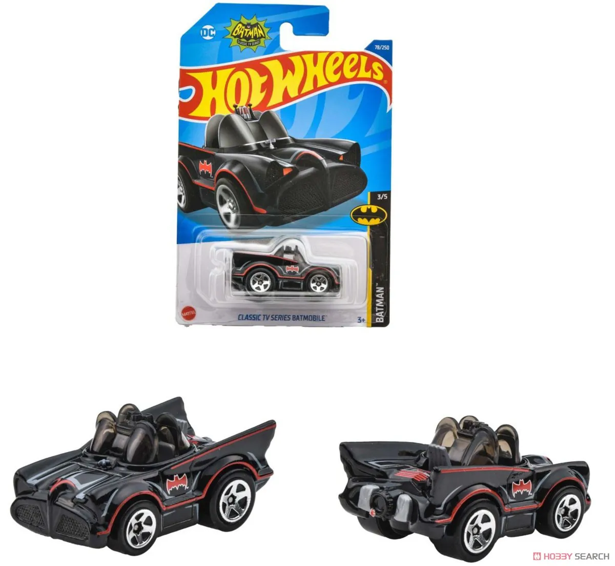 

Лидер продаж, Классическая телевизионная серия Batmobile 3/5, масштаб 1:64, модель автомобиля под давлением