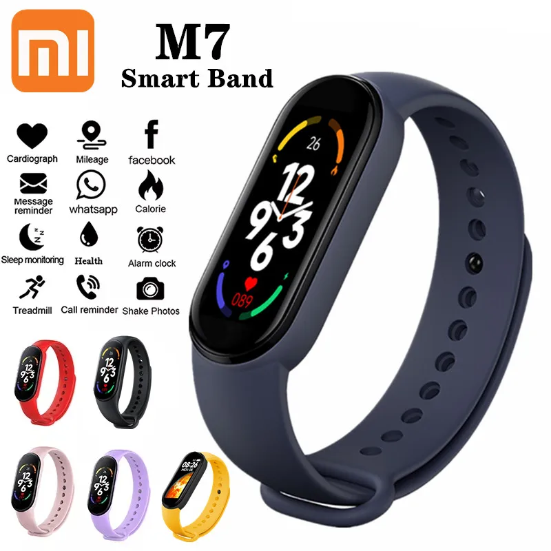

Смарт-часы Xiaomi Band M7, спортивный фитнес-трекер, шагомер, пульсометр, монитор кровяного давления, браслет для мужчин и женщин, часы MI