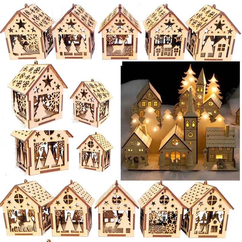 

4 комплекта рождественских украшений для дома, лазерные вырезки, файлы, пазлы, цифровой дизайн, SVG DXF, посылка с векторными форматами Ai