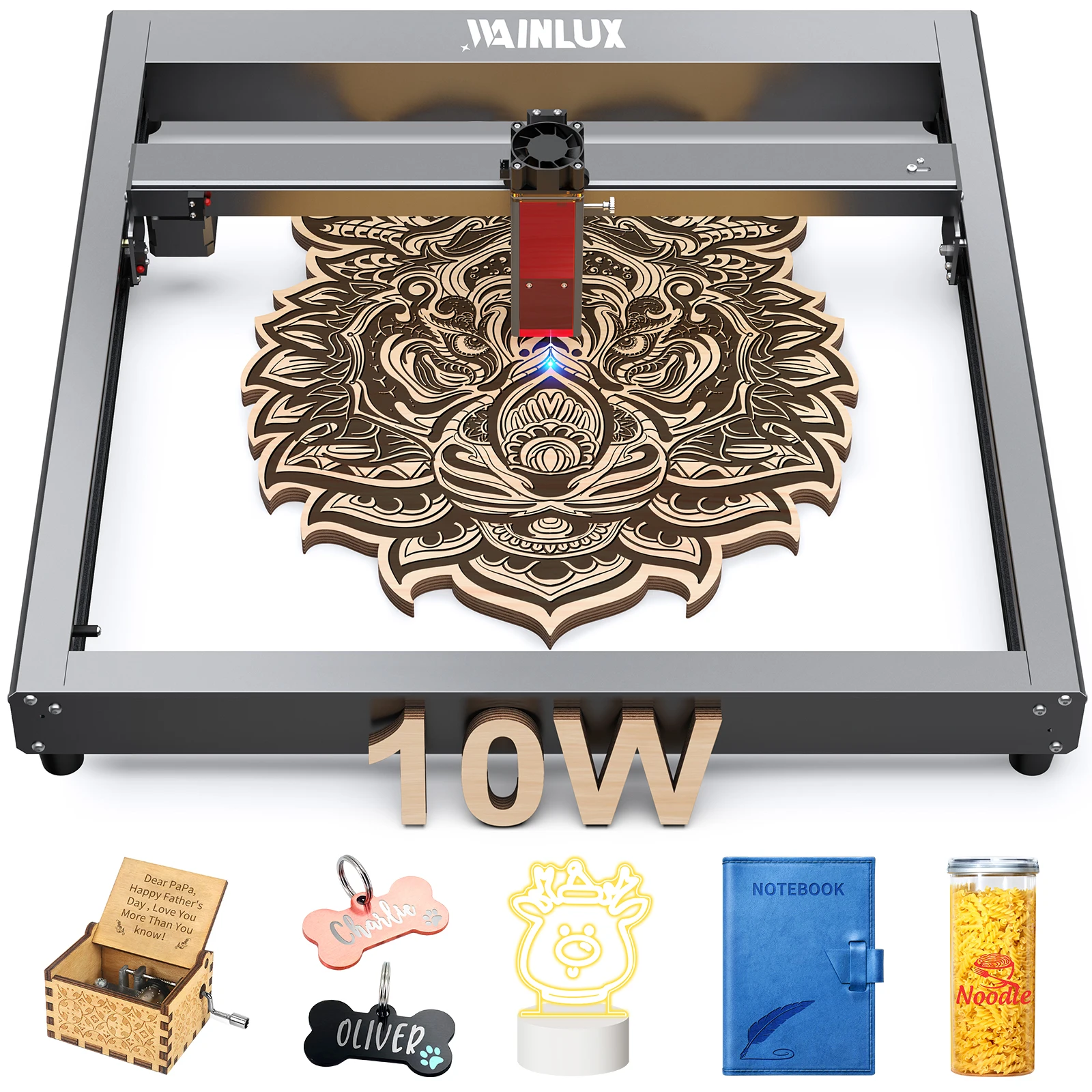 WAINLUX JL7 Laser Engraver 10W Laser Power DIY CNC Laser Engraving Machine Desktop Lazer Marking for Stainless Steel Metal Glass