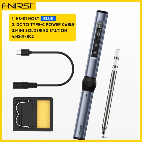 беспроводной Электрический паяльник с регуляцией температурой, Используйте с USB-кабелем FNIRSI HS-01 + паяльные жала, комплектация в ассортименте