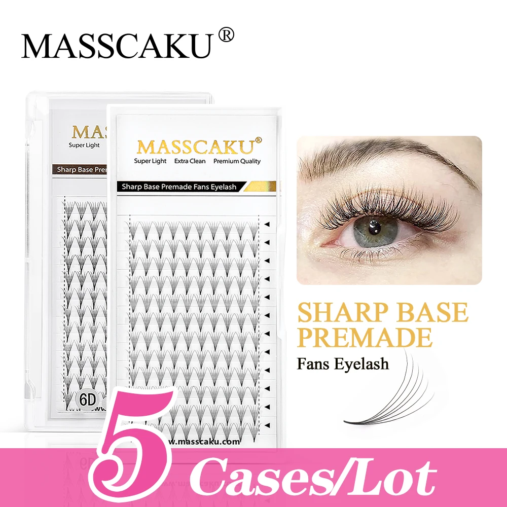 

5Case/lot High Quality Pointy Base Premade Volume Fans Lashes 5D 6D 10D Individaul Sharp Narrow Thin Stem Natural Eyelash