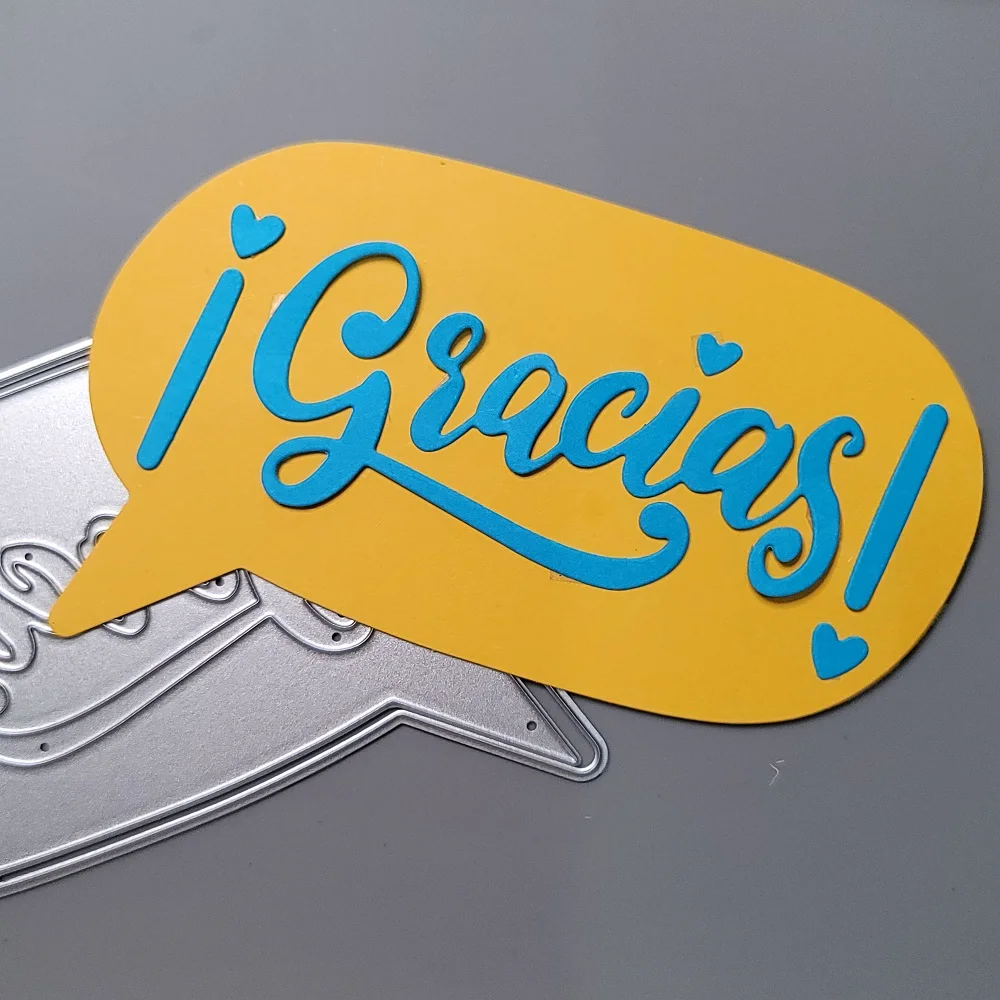 

New Layering Spanish Thank You Metal Cutting Die Scrapbook Embossing Craft Die Cut Album Paper Card Making Tool Punch Stencils