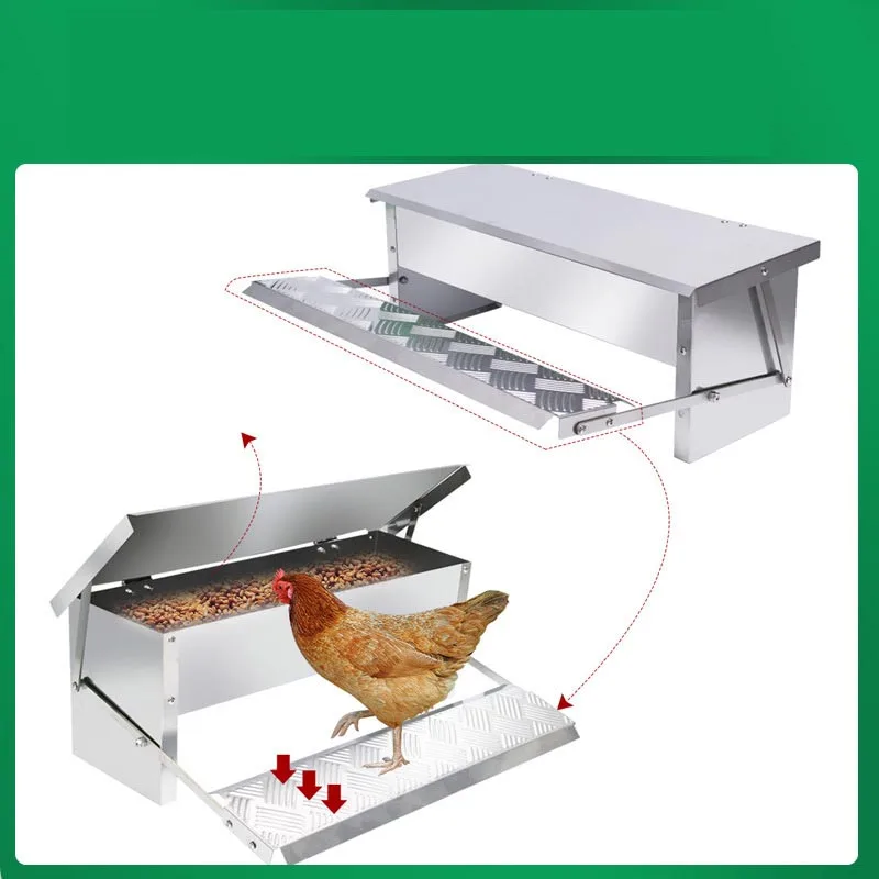 Автоматическая кормушка для птицы лоток из нержавеющей стали с защитой от дождя