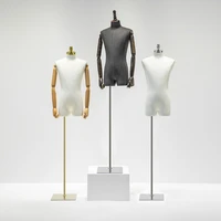 de liang male half body mannequinadult dress form with metal basemen torso wooden arms for clothes store window display