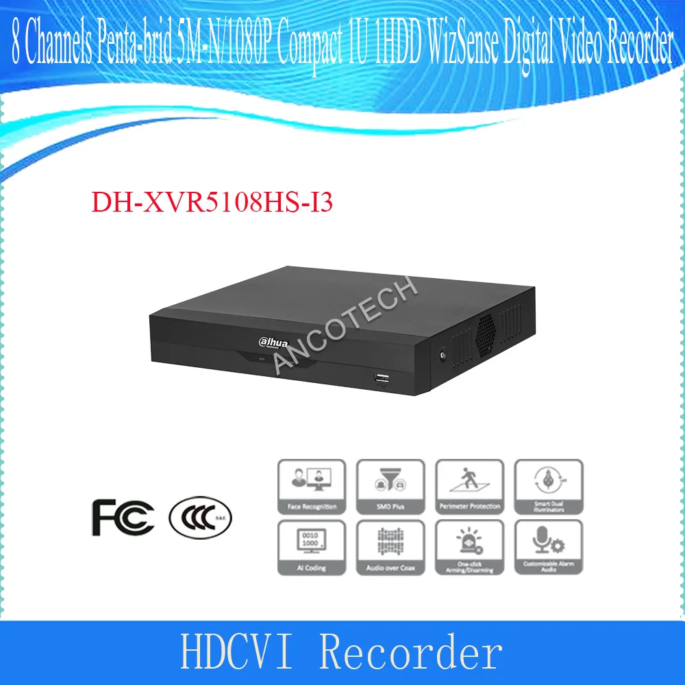 

Dahua DH-XVR5108HS-I3 8 Channels Penta-brid 5M-N/1080P Compact 1U 1HDD WizSense Digital Video Recorder face recognition