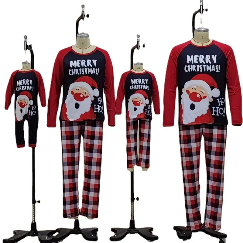 

Christmas Family Pajamas Sets 2023 Matching Outfits Santa Claus Print Adult Kid Women Top + Pants Christmas Xmas Sleepwear