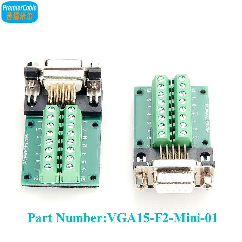 Фото Адаптер VGA 15-контактный (гнездо) DB15 D-SUB, 3-рядный, без пайки, с винтовыми клеммами, плата-разветвитель, сигнальный модуль для промышленного применения №3