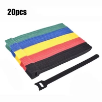 20pcs releasable cable ties wire cord plastic reusable electrical wire wrap organizer nylon straps
