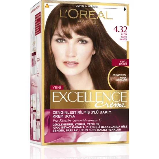 

L'Oréal Paris Excellence Creme Hair Color 4.32 Golden Dark Brown
