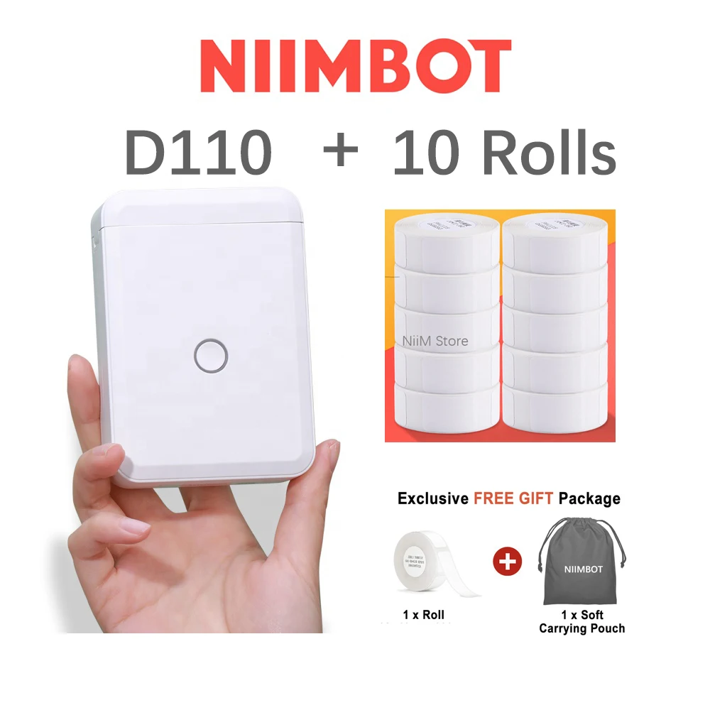 

Принтер для этикеток JC Niimbot D11, беспроводной принтер для этикеток, лента с несколькими шаблонами, доступно для телефона, офиса, дома