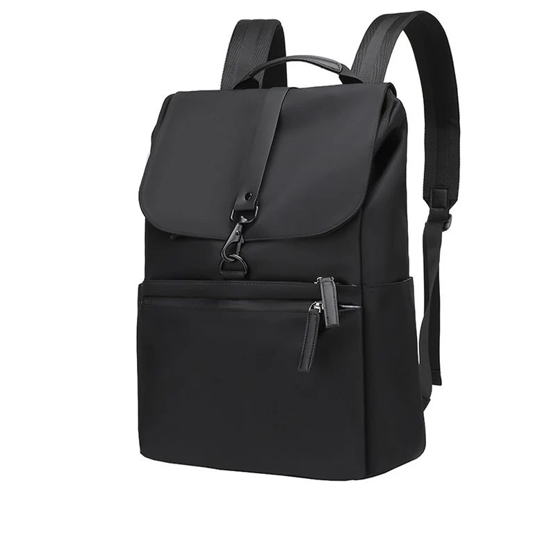 

2022 Summer New Design Fashion Large Capacity Men Business School Bag Oxford Laptop Backpack Solid Color Black