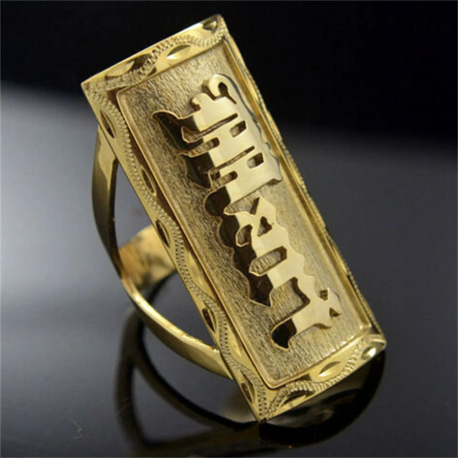 

Custom Ring With Your Name Personalized 18K Gold Plated Ring Stainless Steel Handmade Jewelry Gift For Men&Women