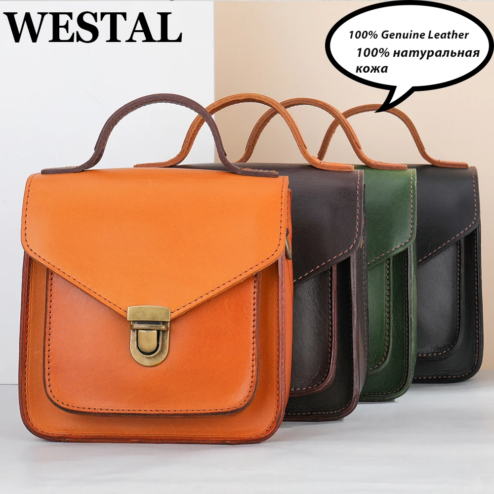 

WESTAL Small Women's Leather Shoulder Bags Purse Designers Crossbody Messenger Women's Bag for Free Shipping Leather Handbags
