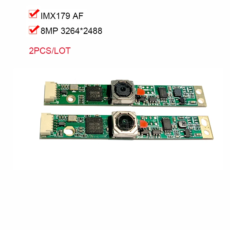 

2 шт. 3264x2448 8MP HD CMOS IMX179 AF 60 ° 15FPS USB2.0 модули камеры с цифровым микрофоном