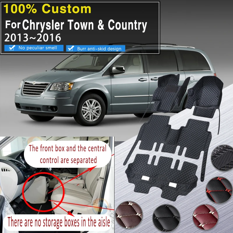 

Напольный коврик для багажника Chrysler Town & Country, 7 мест, 2013 ~ 2016, водонепроницаемые защитные накладки, интерьерные автомобильные напольные коврики, автомобильные аксессуары