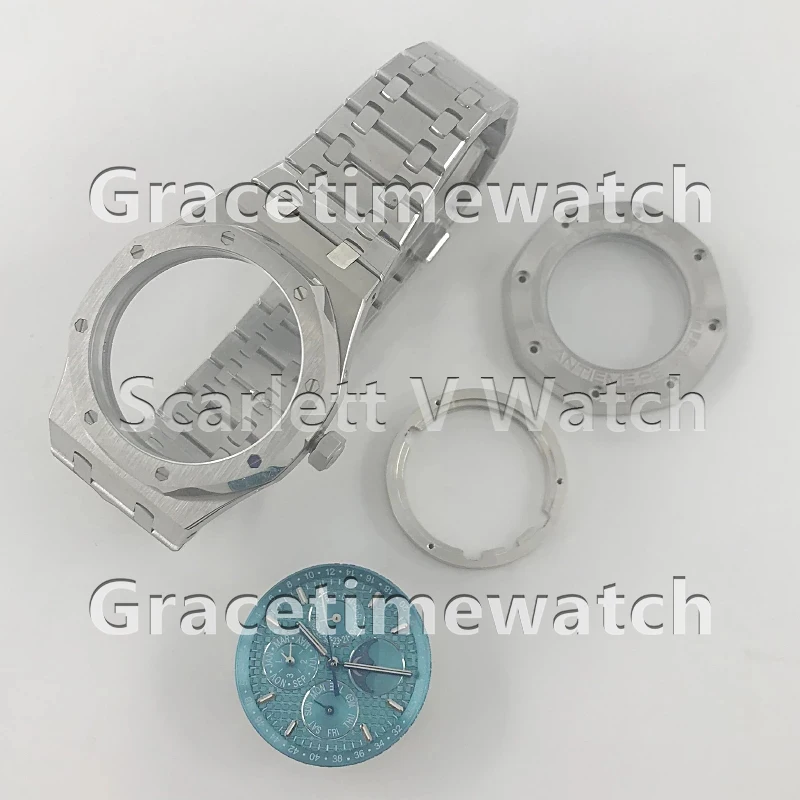 

Luxury Mechanical APS Factory Tiffany Blue Dial on Bracelet super perfect quality 41mm Complicated 26574 SS for Men