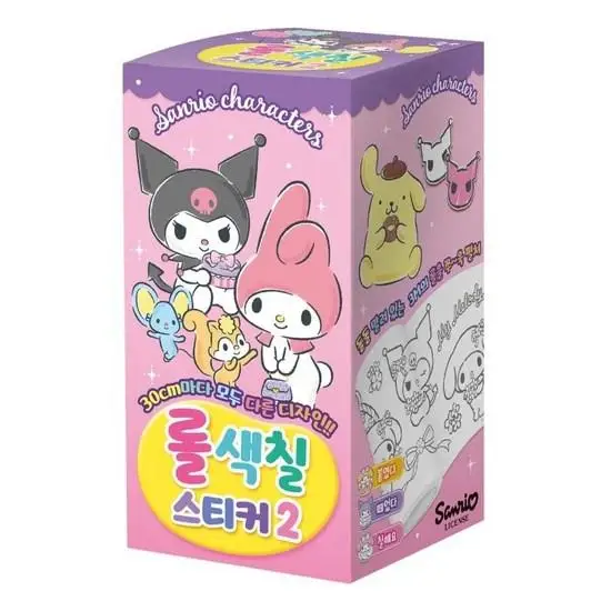 Раскраска Sanrio Characters Roll Coloring Sticker 2 персонаж в Корее