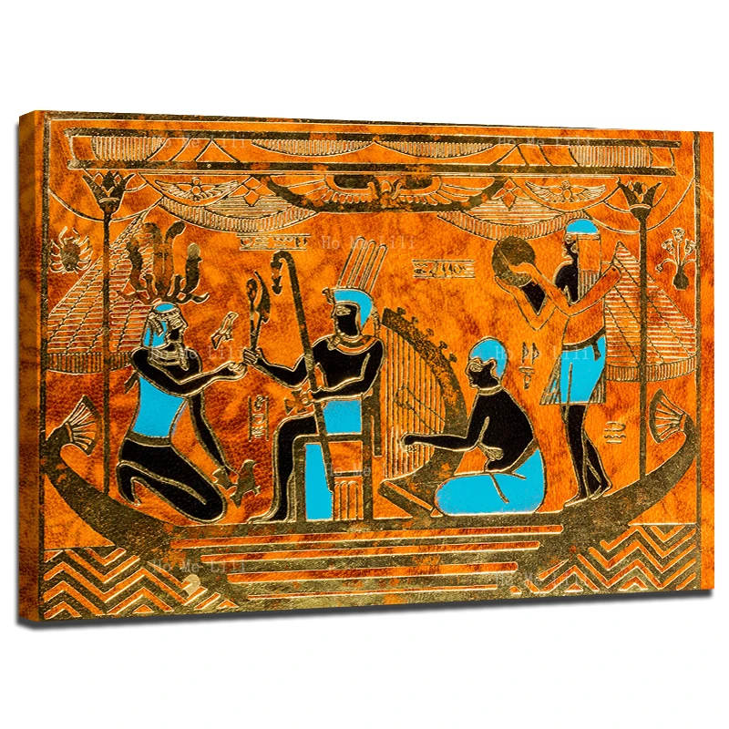 

Egyptian Ancient Religion Historical Tribe Pharaoh With Musicians Mysterious Canvas Wall Art By Ho Me Lili For Home Decor