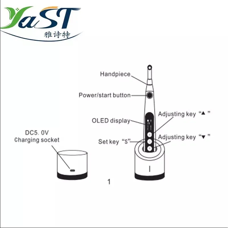 1 шт. стоматологический беспроводной эндомотор со светодиодный и контр-углом 16:1