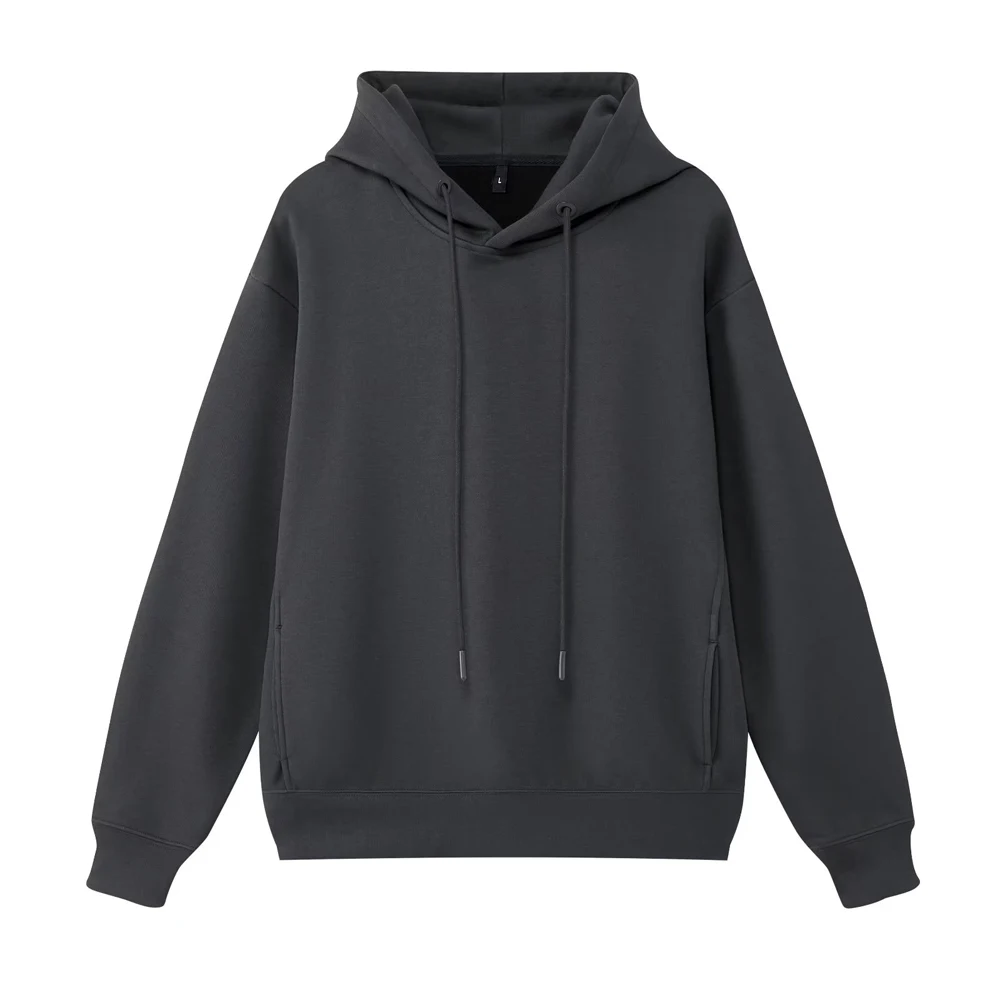 Hooded Sweatshirt Men Jumpers Soft Oversized Hoodie Light Plate Long Sleeve Pullover Solid Hip Hop Fashion