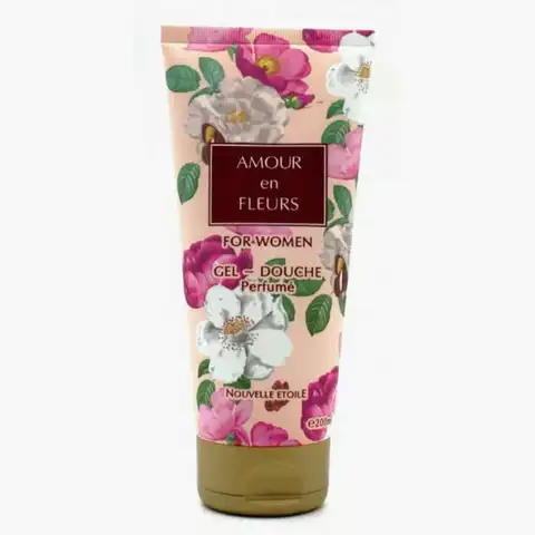 Новая Заря Гель для душа для женщин Любовь в цветах Amour en Fleurs парфюмированный, туба 200 мл