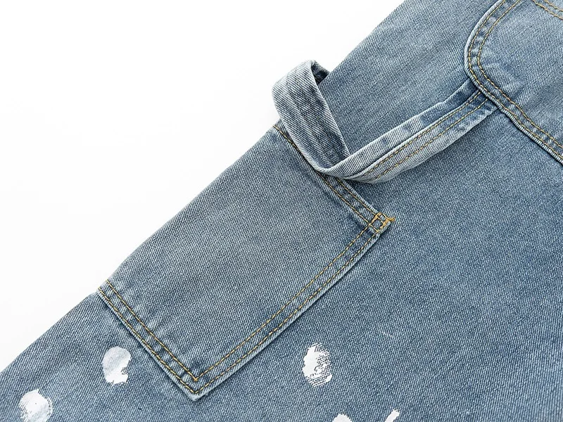 Fashion Brand Retro High Street Jeans Stitching Washed Trouser Flared Loose Pant for Men Women Wide Leg Hip Hop Denim Pantalones